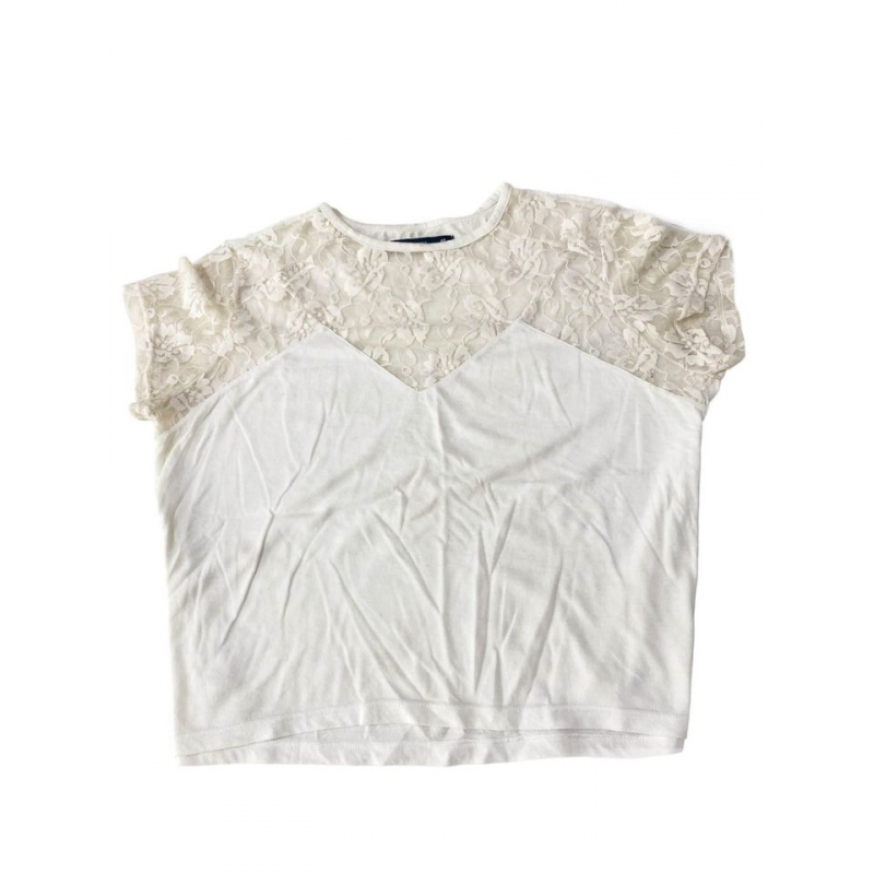 Camiseta con encaje 241 Blanco, Focenza